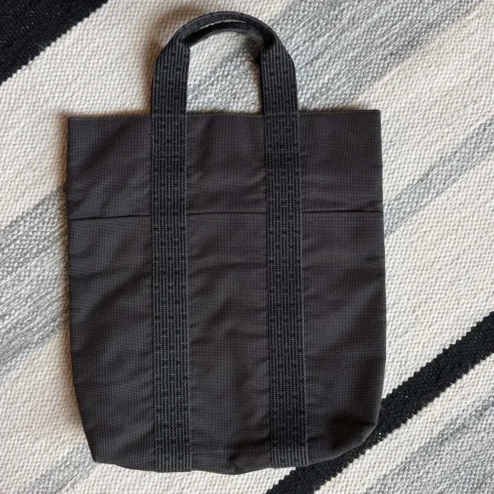Hermes Herline Cabas Tote Gray Canvas Zip Top Bag